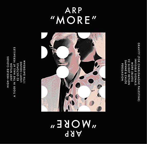 ARP “MORE” vinyl album cover with distorted faces and white circles.