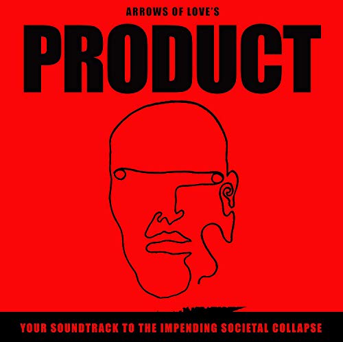 Red album cover with bold "PRODUCT" text and a line-drawn face.