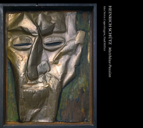 CD cover featuring a textured, metallic face against a dark, mottled background.