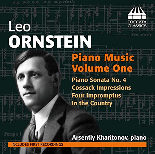CD cover featuring portrait of Leo Ornstein and musical notation.