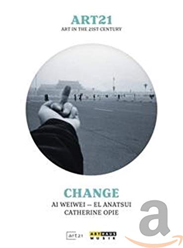 DVD cover for "Art 21 - Change" featuring a hand and distant figures.