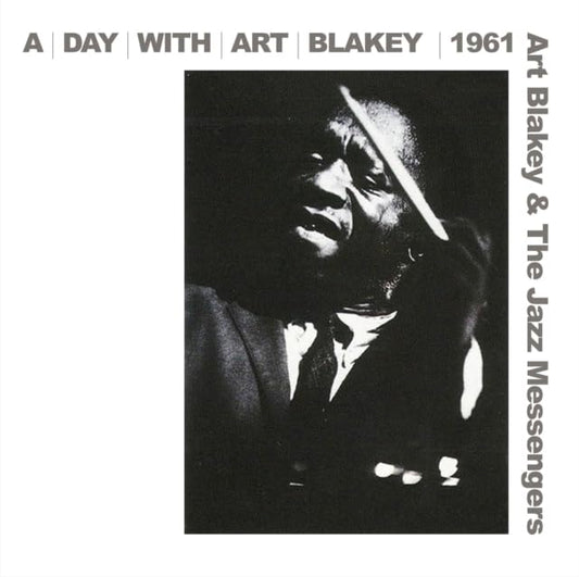 Black and white album cover featuring drummer Art Blakey in profile.