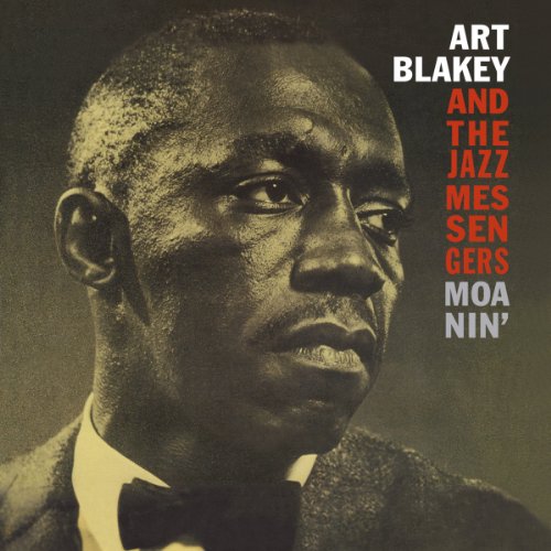 Close-up portrait of Art Blakey on the album cover "Moanin'".