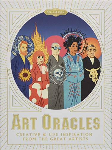 Card deck cover featuring stylized portraits of famous artists in vibrant colors.