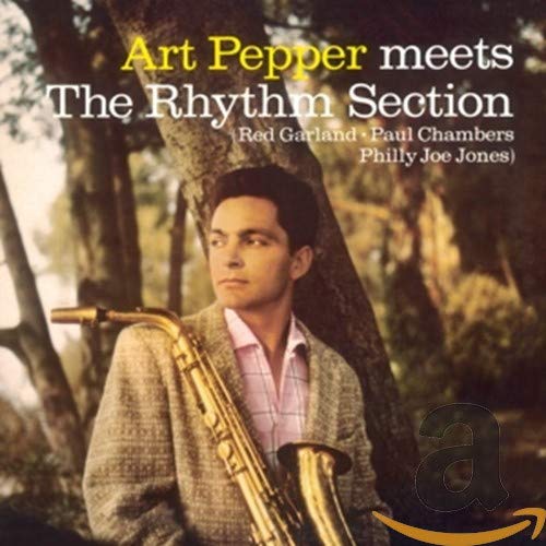CD cover featuring Art Pepper with saxophone, trees in the background.