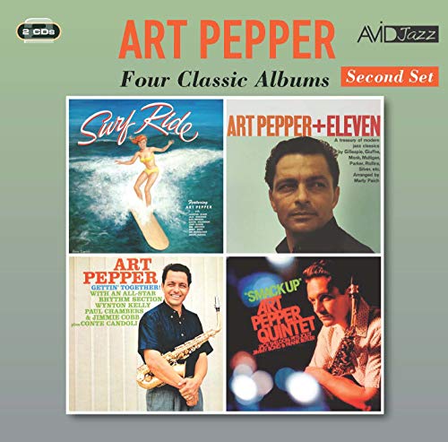 CD cover featuring Art Pepper and album art from four jazz records.