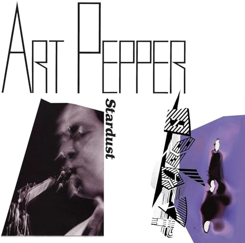Art Pepper “Stardust” vinyl album cover with musician portrait and abstract art.