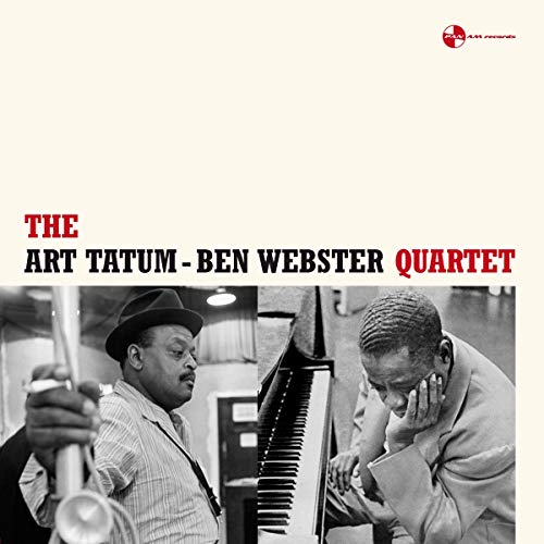 Album cover for Art Tatum-Ben Webster Quartet, featuring musicians with instruments.