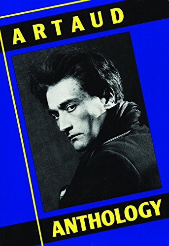 Book cover: black and white portrait of Antonin Artaud, blue background.