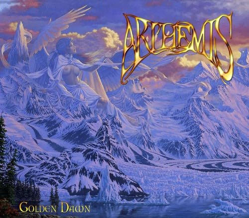 CD cover: fantasy landscape with winged figure and golden text.