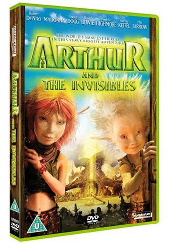 "DVD case for 'Arthur and the Invisibles' featuring a woman and a small creature."