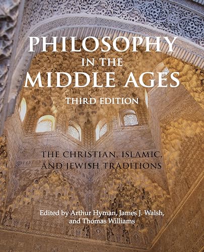 Book cover: "Philosophy in the Middle Ages," third edition, ornate architecture.