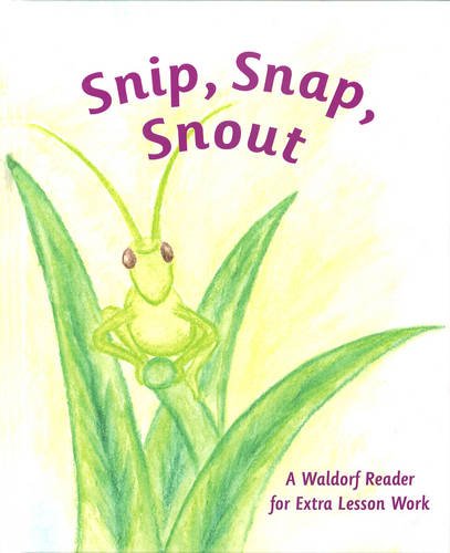 Book cover featuring a green grasshopper on leaves with purple and green text.