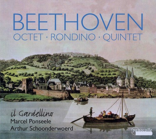 "CD cover featuring a serene river scene with boats and a distant town."