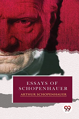 Book cover: "Essays of Schopenhauer" with portrait and red fabric texture.