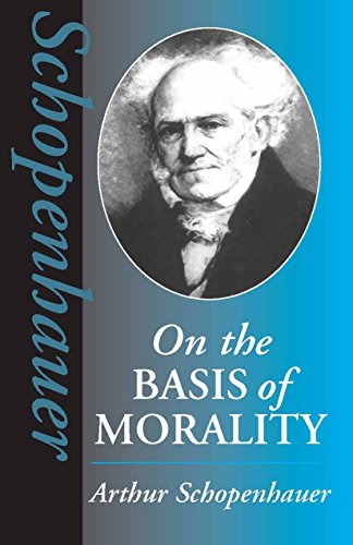 Book cover: “On the Basis of Morality” by Arthur Schopenhauer, portrait.
