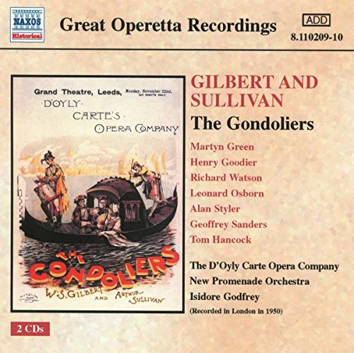 CD cover for Gilbert & Sullivan’s “The Gondoliers” recording from 1950.