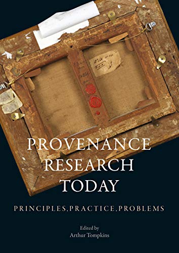 Book cover: “Provenance Research Today” with image of a painting’s back.