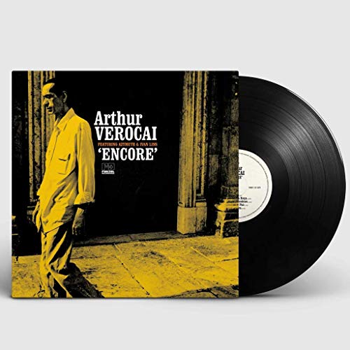 Arthur Verocai Encore vinyl record cover and black vinyl disc on a grey background.