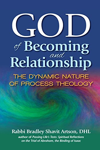 Book cover with swirling colors and white title text: "God of Becoming.