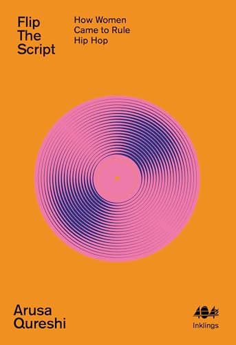 Book cover with orange background, title text, and a pink and purple vinyl record.
