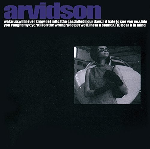 Album cover with Arvidson text, tracklist, and a black and white photo of a woman.