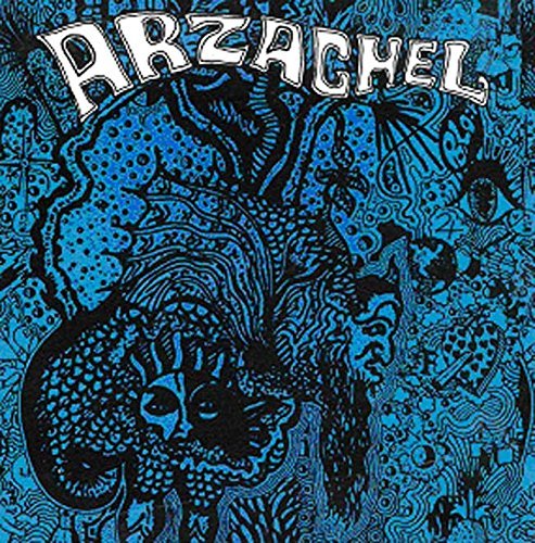CD cover for Arzachel, featuring a blue and black psychedelic ram illustration.