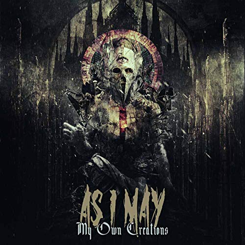 Dark album cover featuring a three-eyed skull figure against a gothic, shadowy architectural background.