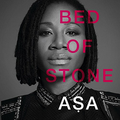 Black and white portrait of Asa with red text "BED OF STONE".