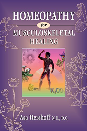 Book cover: "Homeopathy for Musculoskeletal Healing" with anatomical illustration.