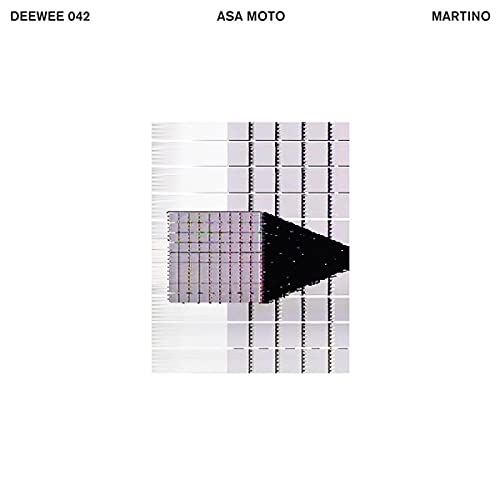 Album cover with a grid pattern, a dark triangular shape, and text on white background.
