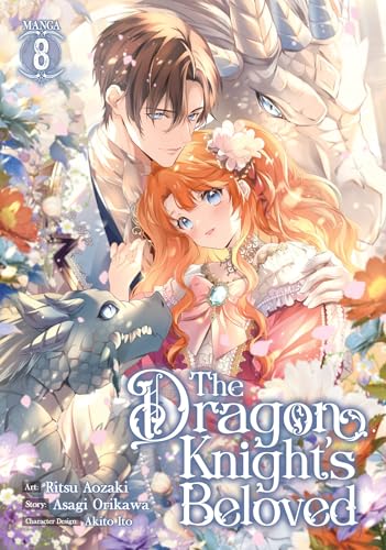 Manga cover: a man and woman with a dragon, floral background.