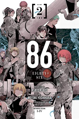 Manga cover for "86--Eighty-Six, Vol. 2" featuring diverse characters and mecha.