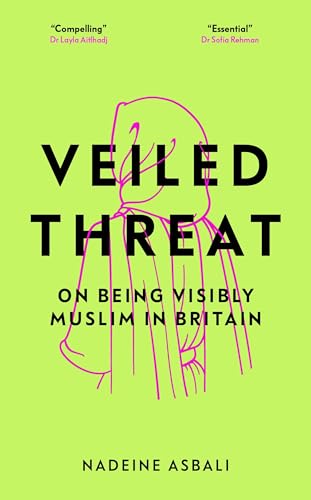 Book cover: "Veiled Threat" with pink line art and green background.