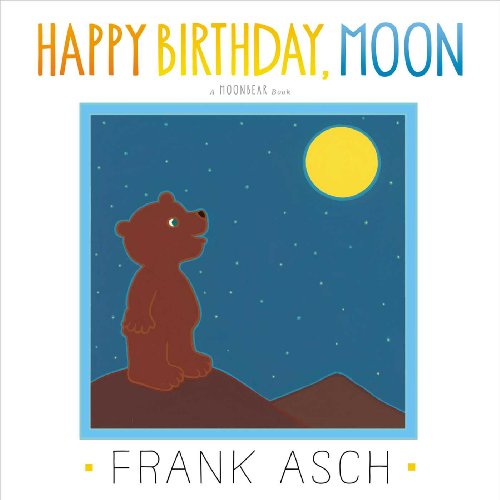 Book cover illustration of a brown bear standing on a hill looking at the moon.