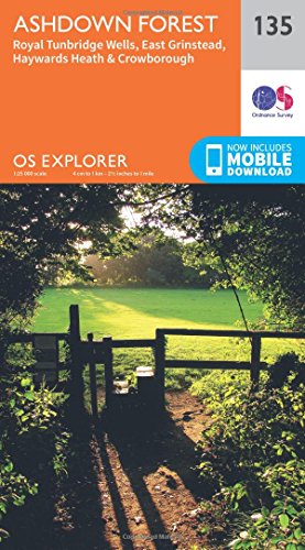 Cover of Ordnance Survey Explorer Map 135, Ashdown Forest area.