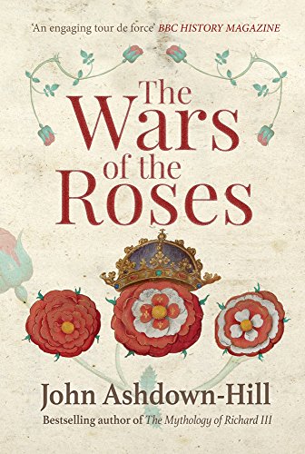 Book cover: "The Wars of the Roses" with roses and a crown illustration.
