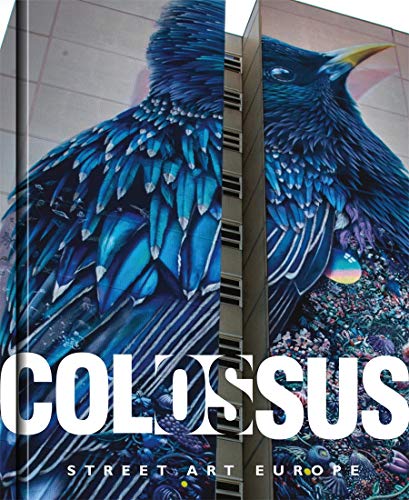 Book cover featuring a large, colorful mural of a blue bird’s head.