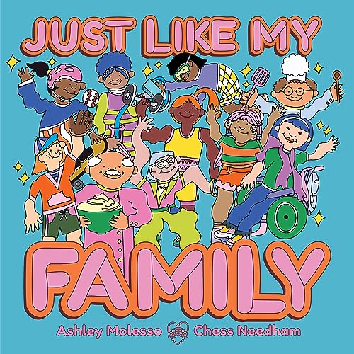 A diverse group of cartoon people of various ages and abilities on blue background.