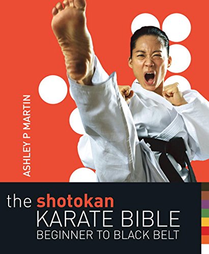 Karate book cover featuring a practitioner executing a high kick in a gi.
