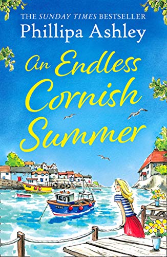 Book cover: coastal village scene with boats, woman looking at the sea.