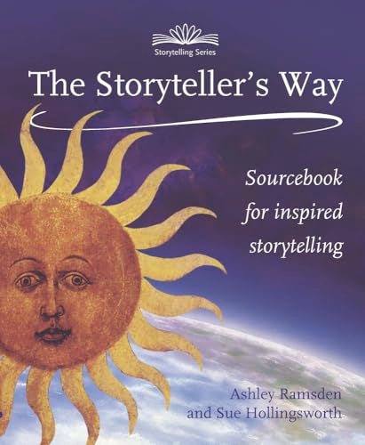 Book cover: "The Storyteller's Way" with sun illustration and Earth.