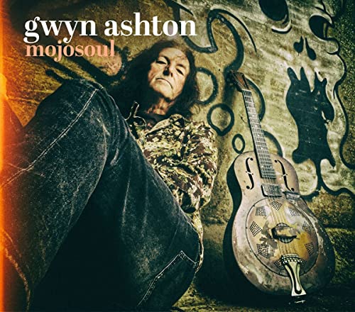CD cover featuring Gwyn Ashton with a resonator guitar and textured background.
