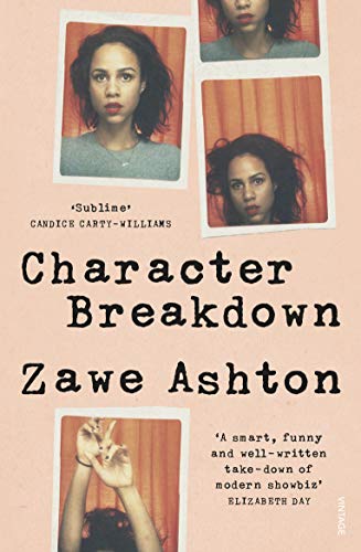 Book cover: "Character Breakdown" by Zawe Ashton, with portrait grid.