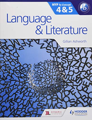 Textbook cover: "Language & Literature" with letters and IB logo.
