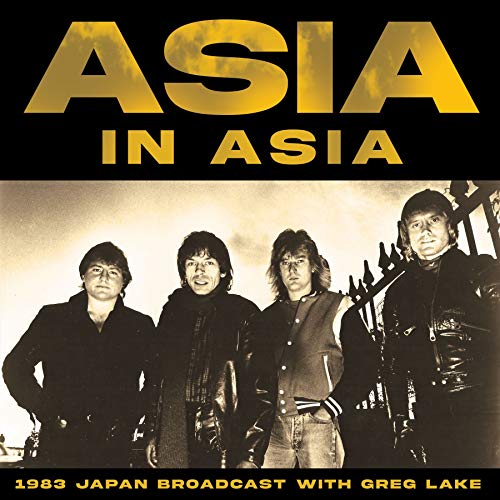 Asia band album cover, “In Asia,” featuring four men in a sepia tone.