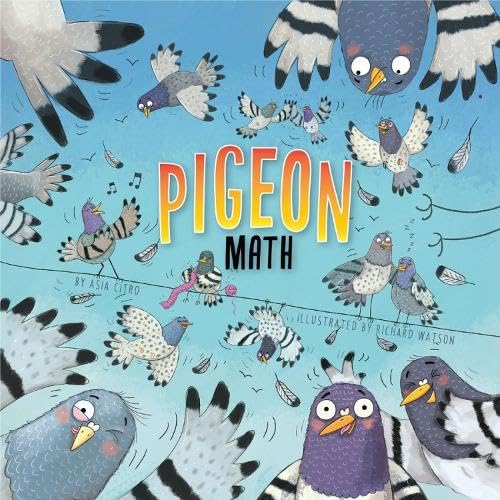 Book cover with illustrated pigeons and the title "Pigeon Math".