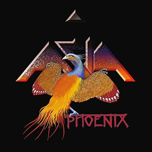 Asia’s “Phoenix” vinyl album cover featuring a colorful phoenix illustration.