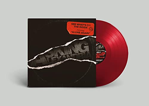 Asking Alexandria vinyl record with black cover and red disc.
