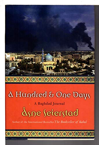Book cover showing a Baghdad cityscape under dark smoke with orange and patterned borders.